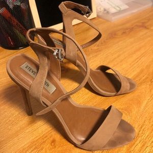 Tan straps heels